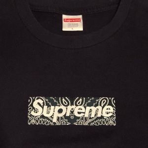 Supreme bandana box logo (navy blue, large)